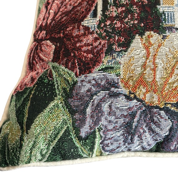 Signed Glynda Turley Tapestry Throw Pillow Yellow Plantation Children Playing - Picture 6 of 14